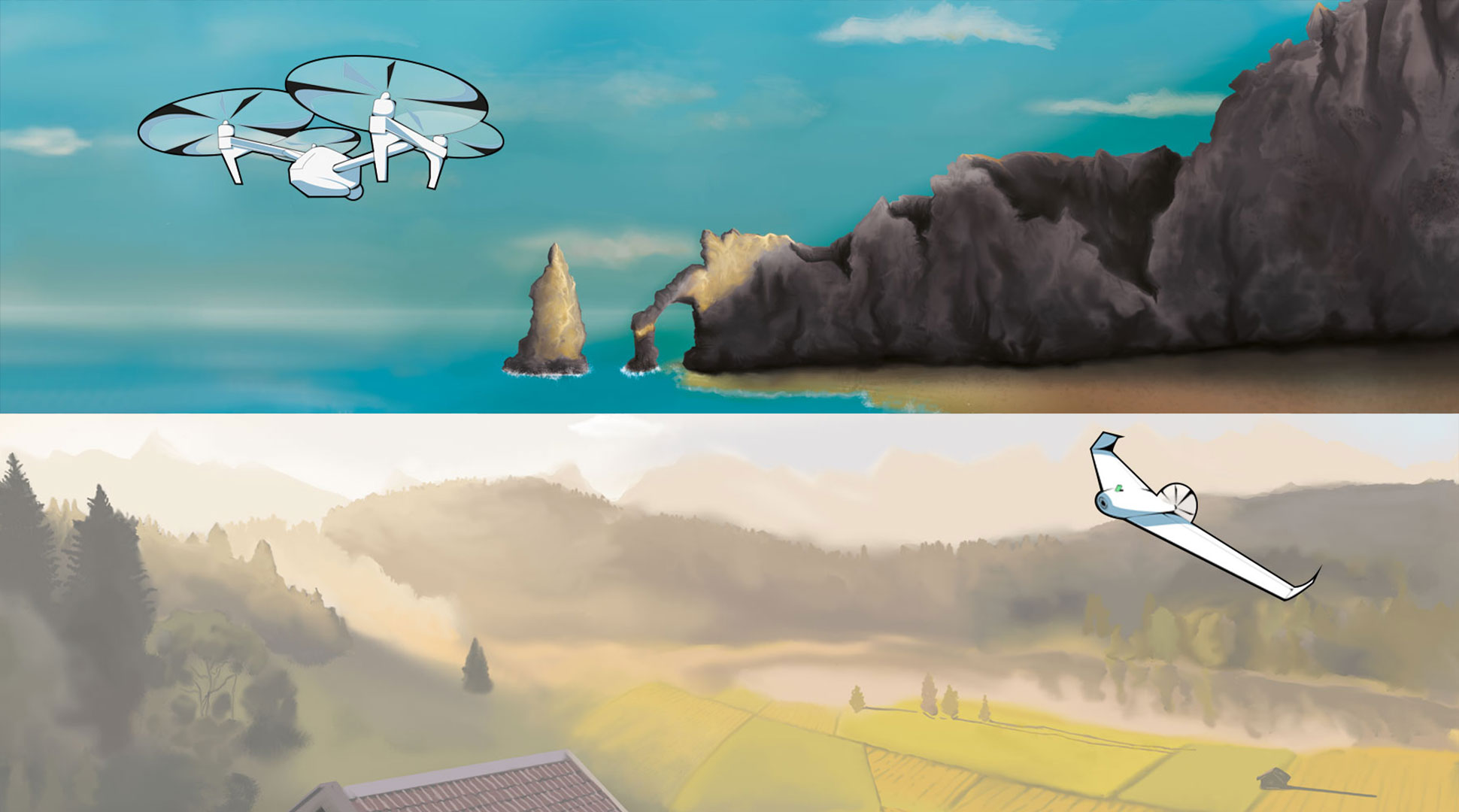 Paysages peints avec drones