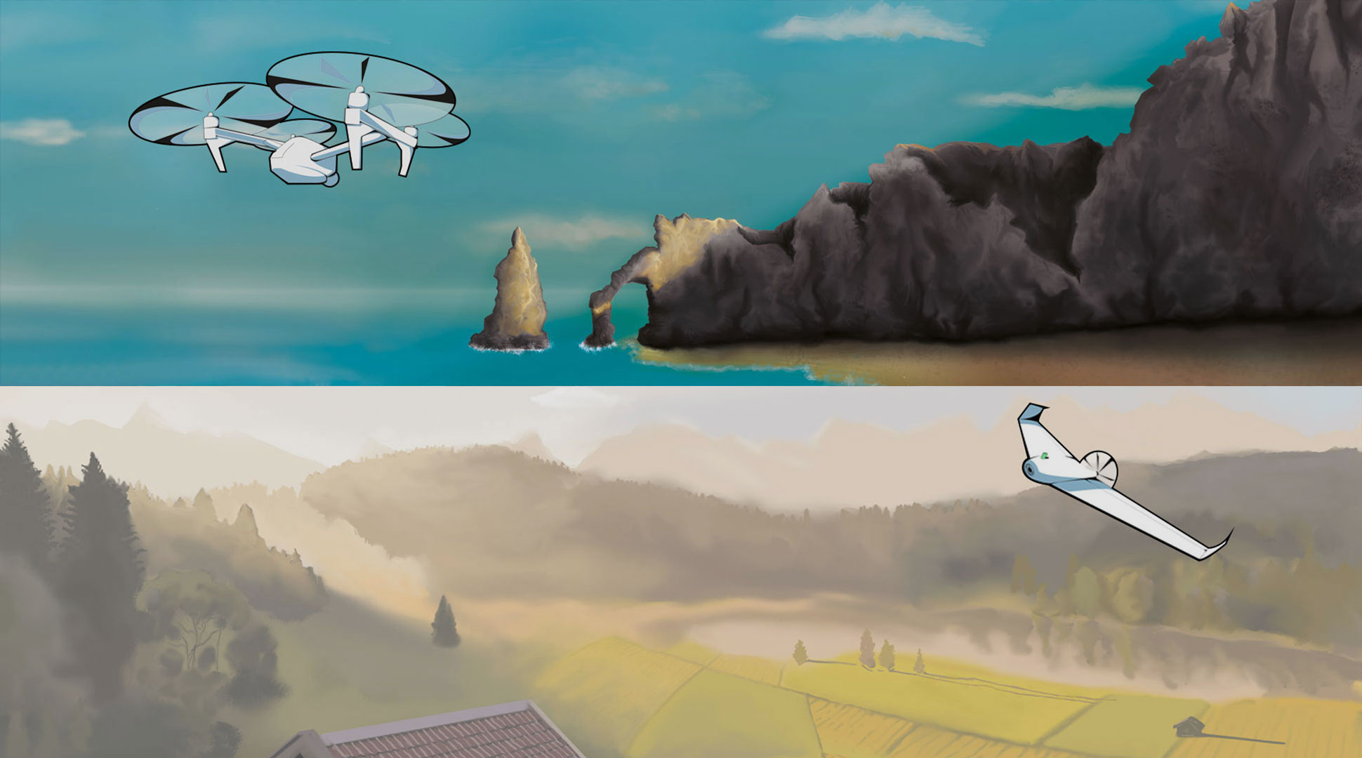 Paysages peints avec drones