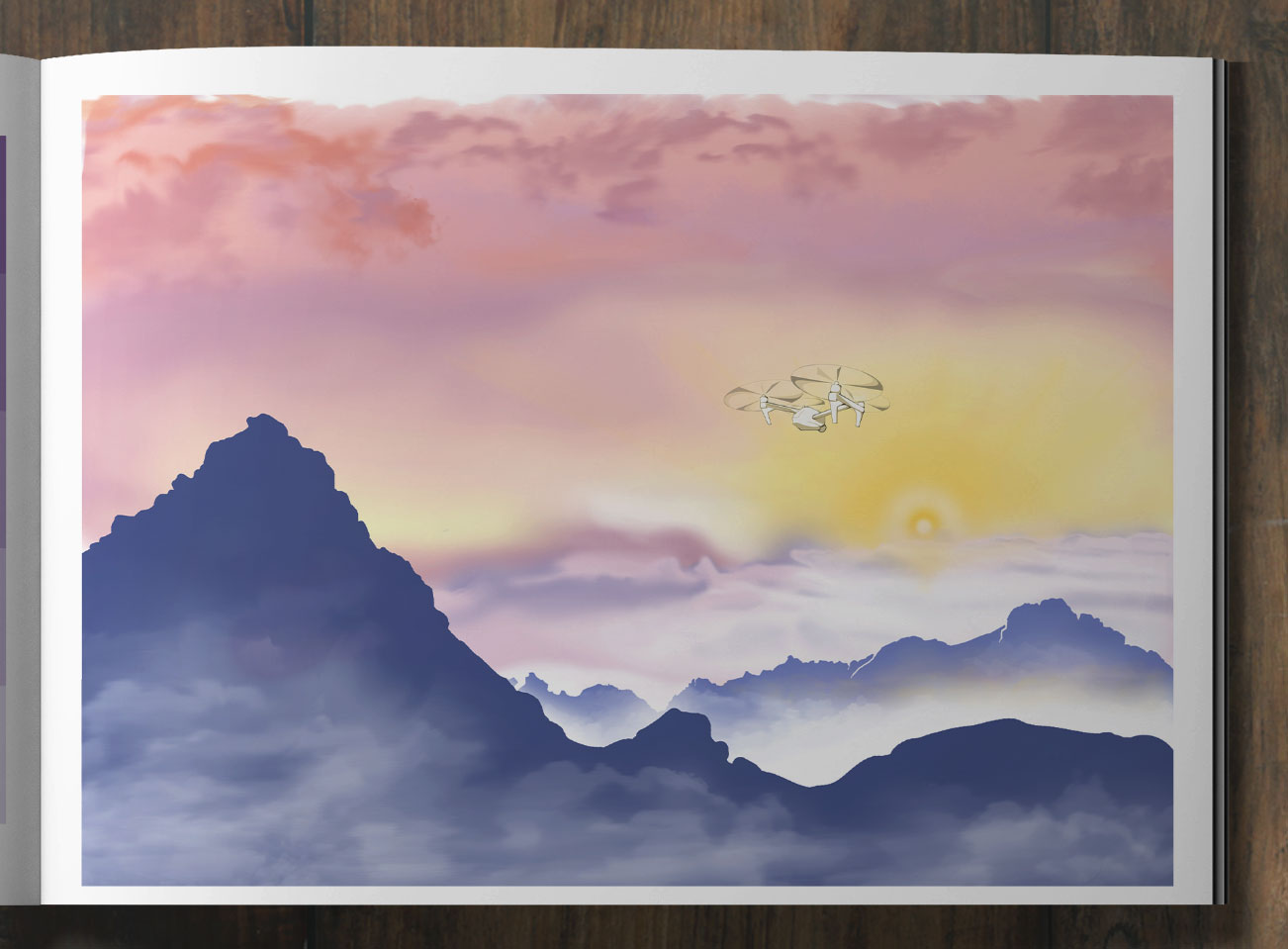 Peinture de paysage avec drone
