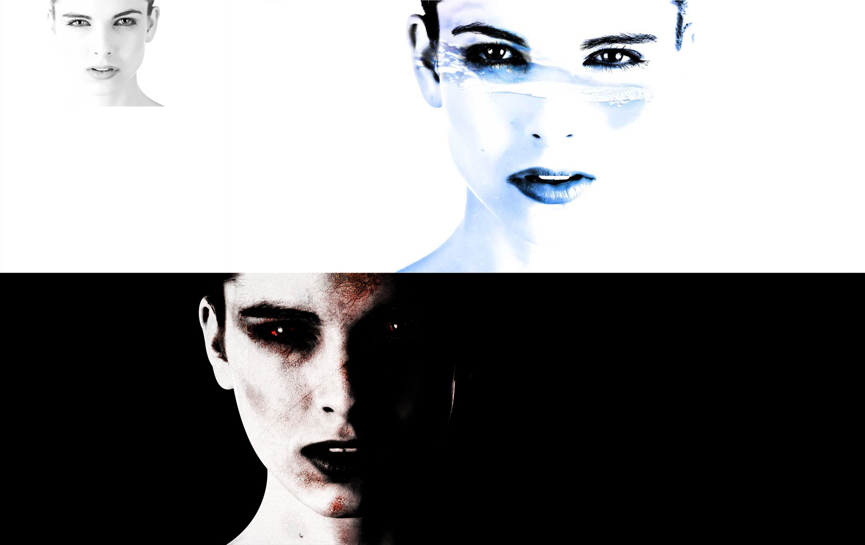 Photomontage de visage de femme