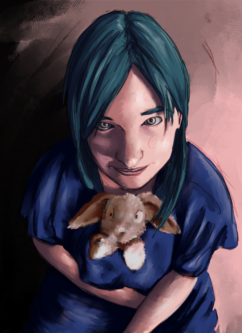 Illustration d'une femme avec une peluche